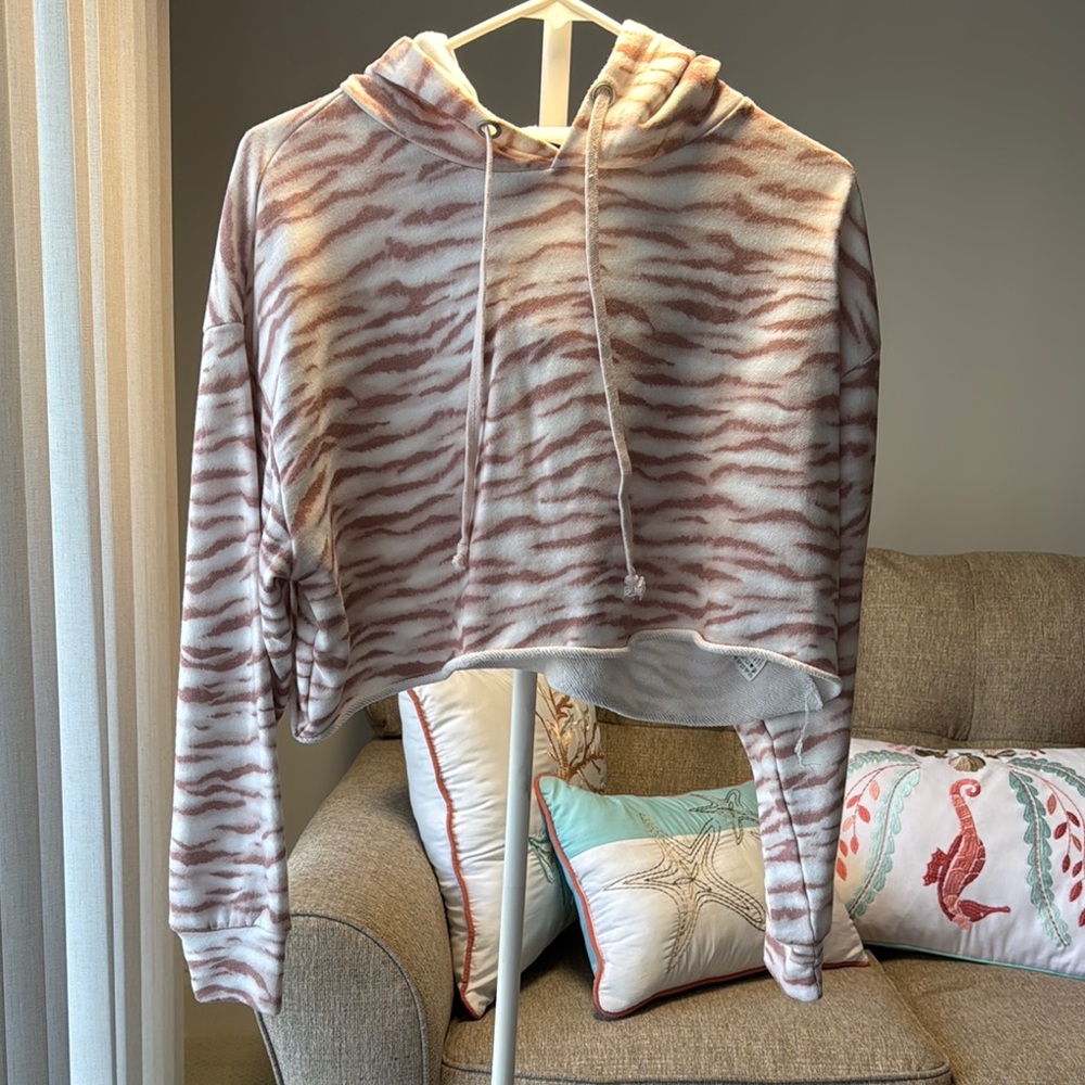 Striped Cropped Hoodie